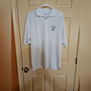 Mens Antigua White Checkered Ryder Cup 2012 Medinah Short Sleeve Polo Size M